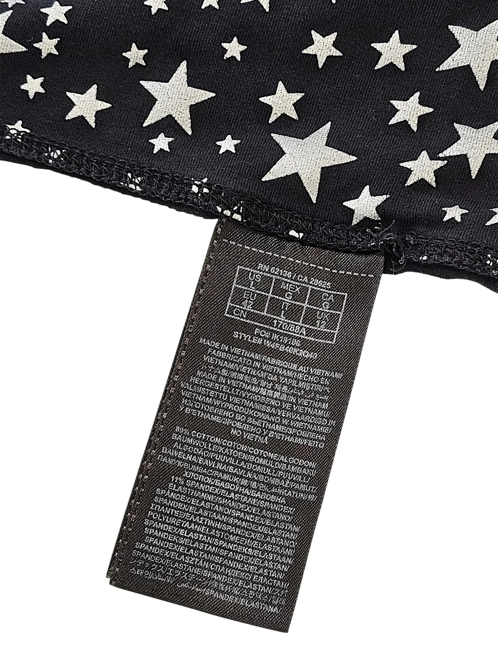 GUESS Upcycled Black Fabric with Silver Star Print - 1/2 Yard - Picture 12 of 12